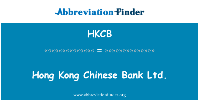 HKCB: Hong Kong kinesiske Bank Ltd.