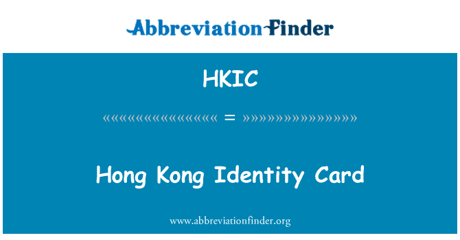 HKIC: Hong Kong-Personalausweis