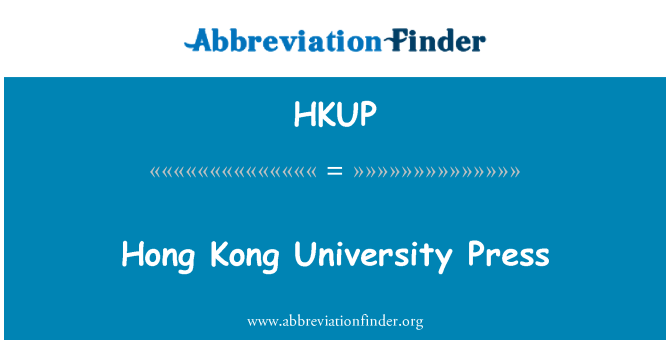 HKUP: Hong Kong University Press