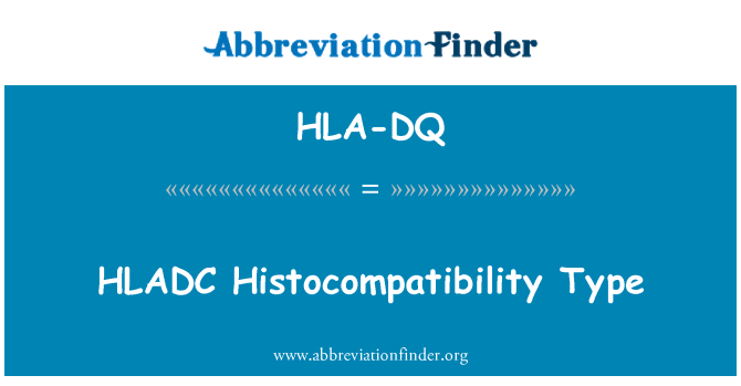 HLA-DQ: HLADC Histocompatibility jan de