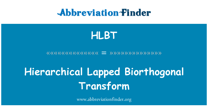 HLBT: Hierarchické Přeplátované Biortogonální transformace