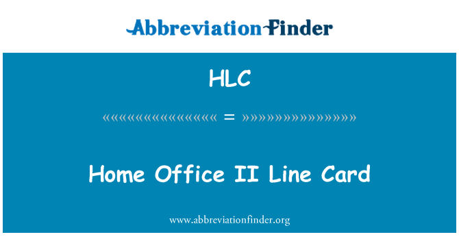 HLC: Home Office II garis kartu