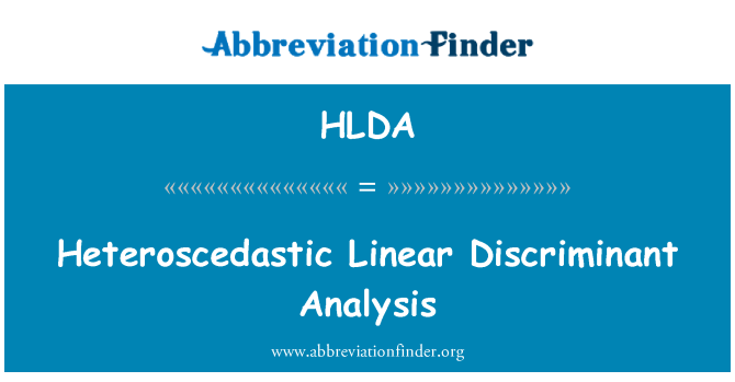 HLDA: Heteroscedasztikus lineáris diszkrimináns elemzés