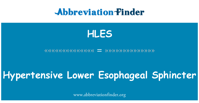 HLES: Hypertensive Lower Esophageal Sphincter