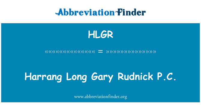 HLGR: Harrang llarga Gary Rudnick P.C.