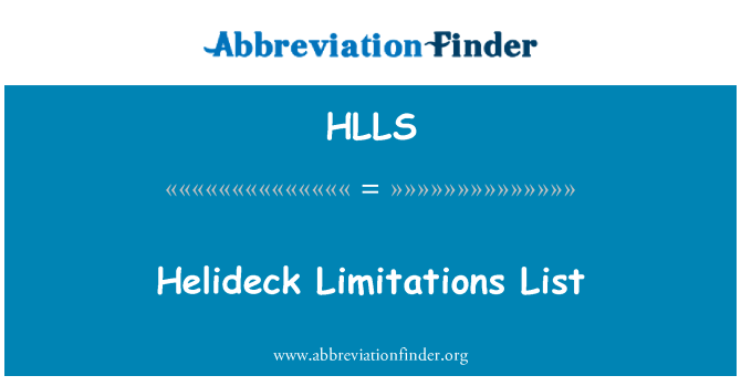 HLLS: Lista ta ' limitazzjonijiet Helideck