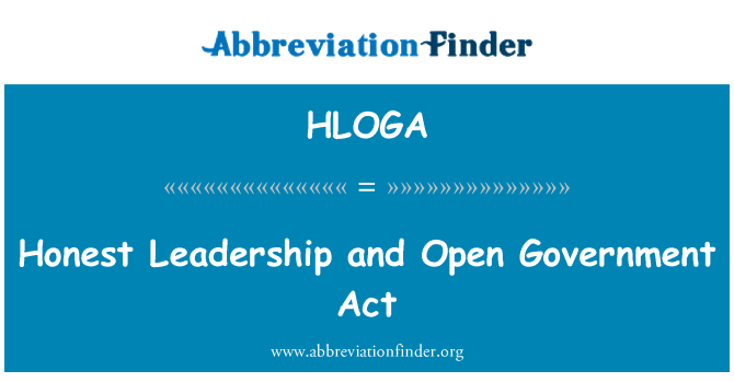 HLOGA: Ehrliche Führung und Open Government Act