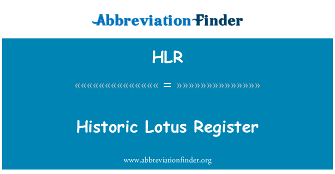 HLR: Reġistru tal-Lotus storiku