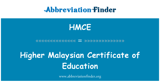 HMCE: Higher Malaysian Certificate of Education