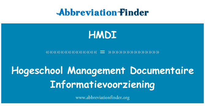 HMDI: Hogeschool řízení podle Informatievoorziening