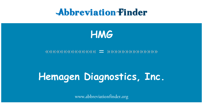 HMG: Hemagen diagnostika, Inc