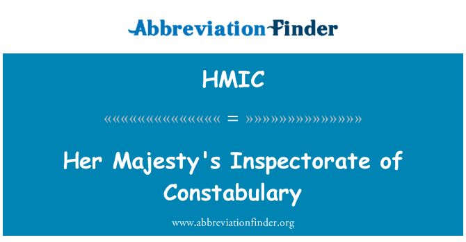 HMIC: Kraljevski redarski inšpektorat Her Majesty's