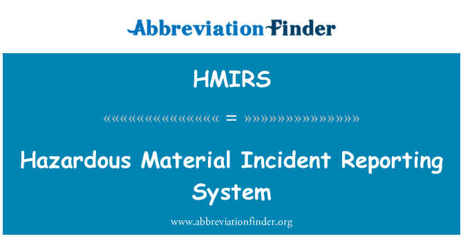 HMIRS: Небезпечних матеріал інцидент система звітності