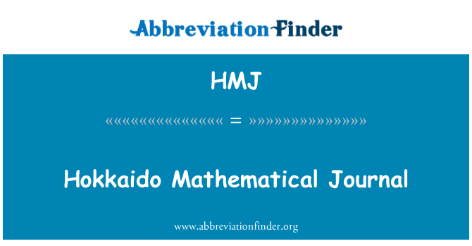 HMJ: Hokkaido Journal mathemategol