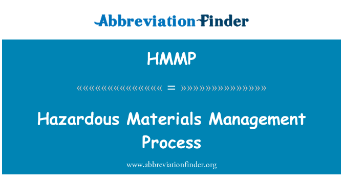 HMMP: Proces řízení nebezpečné materiály