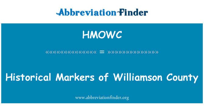 HMOWC: Ιστορικοί δείκτες του Williamson County