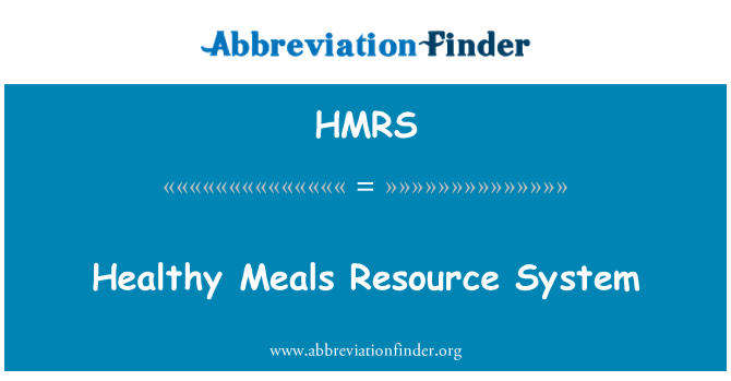 HMRS: Sunne måltider ressurs systemet