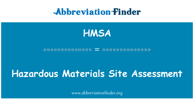 HMSA: Hodnocení lokality nebezpečné materiály