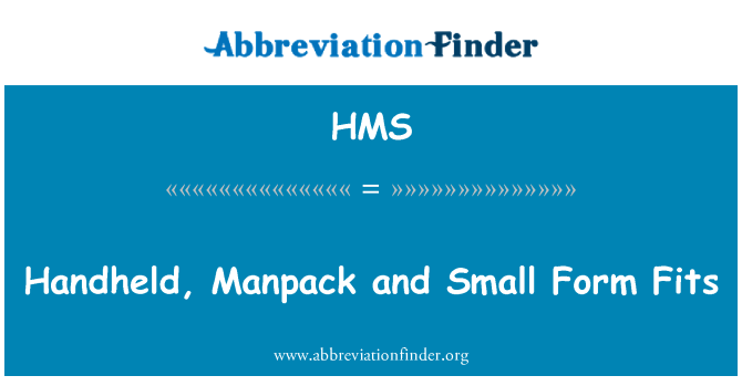 HMS: Portable, Manpack ak ti fòme pale