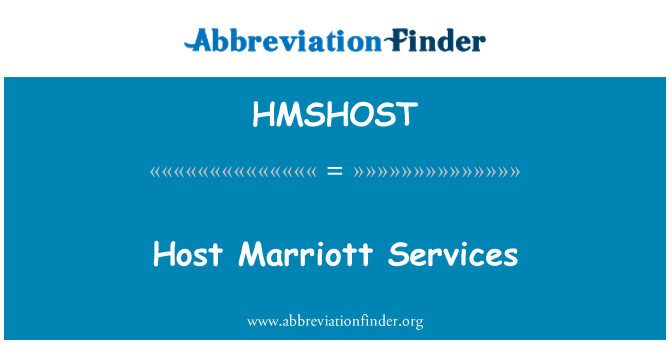 HMSHOST: Домакин Marriott услуги