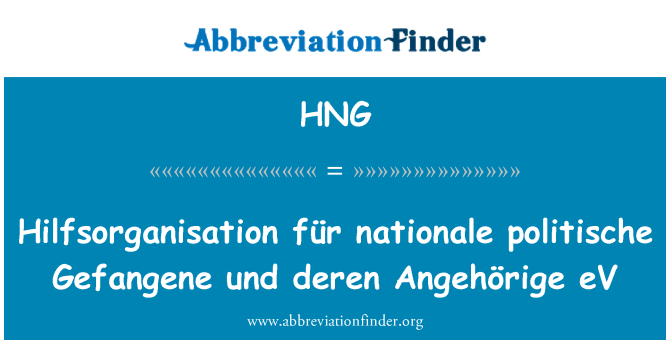HNG: Hilfsorganisation für nationale politische Gefangene und deren Angehörige eV