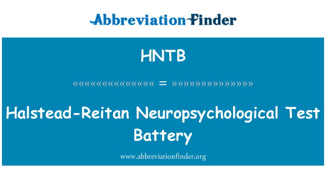 HNTB: Bateriei de testare neuropsihologică Halstead-Reitan