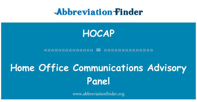 HOCAP: Home Office Communications poradnej skupiny