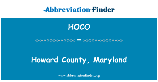 HOCO: Howard eta, Maryland