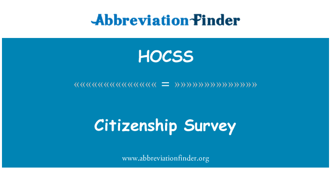 HOCSS: Občanství průzkum