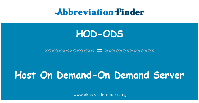 HOD-ODS: โฮสต์บนเซิร์ฟเวอร์ต้องตามต้องการ