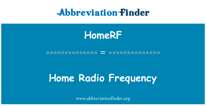 HomeRF: Página de Radio de frecuencia