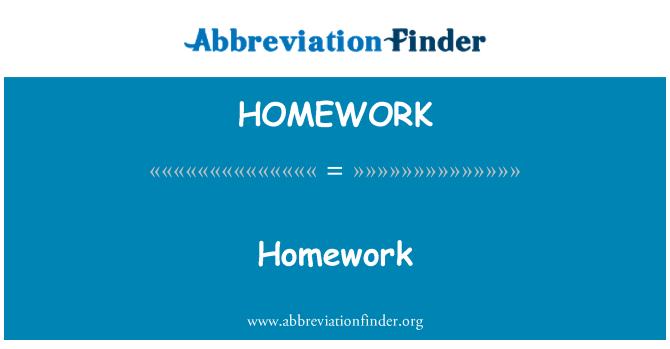 homework abbreviation word