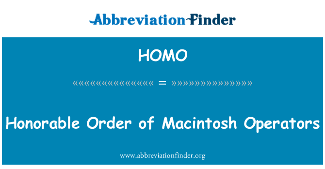 HOMO: Austatud järjekorras Macintosh operaatorid