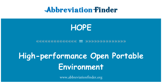 HOPE: Kinerja tinggi portabel lingkungan