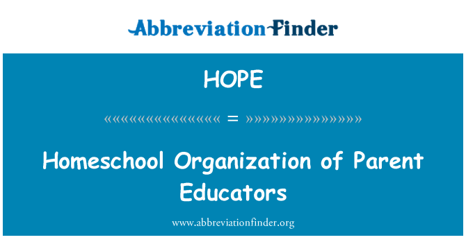HOPE: माता पिता के शिक्षकों की Homeschool संगठन