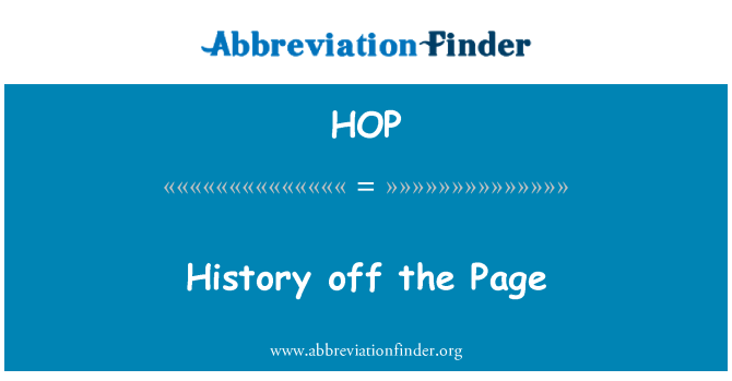 HOP: History off the Page