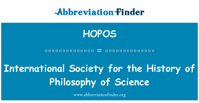 HOPOS: International Society for the History of Philosophy of Science