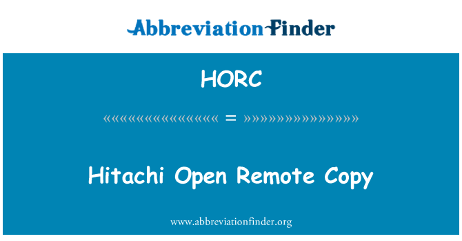 HORC: Hitachi avatud Remote Copy
