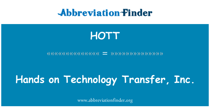 HOTT: Ruky na Transfer technológií, Inc