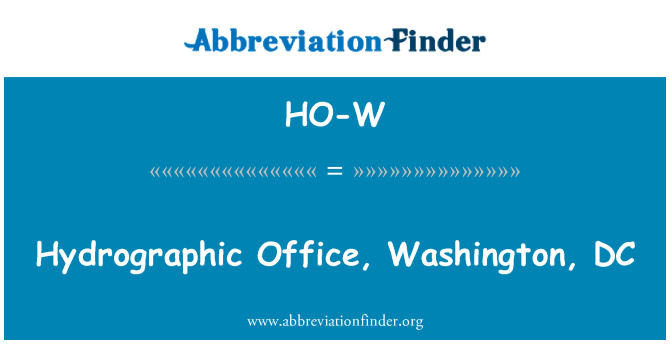 HO-W: Swyddfa Hydrograffeg, Washington, DC