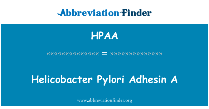 HPAA: Helicobacter Pylori Adhesin A