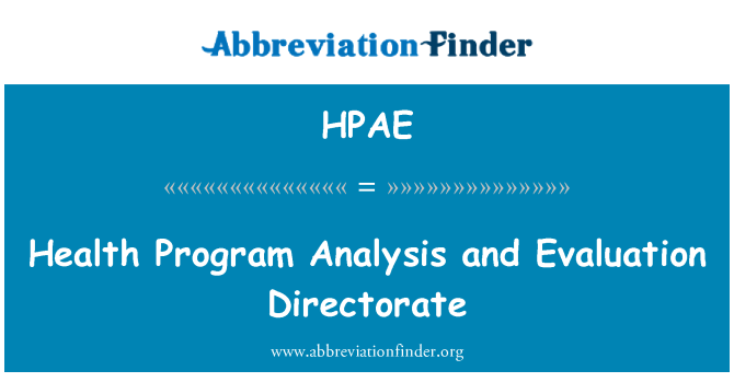 HPAE: Tervise programmi analüüsi ja hindamise direktoraat