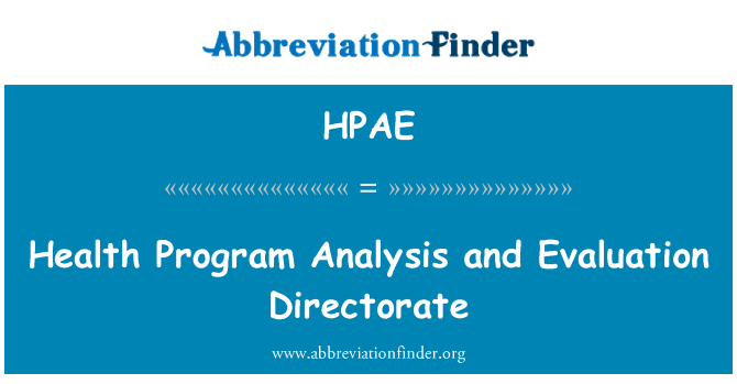 HPAE: Analiżi tal-programm tas-saħħa u l-evalwazzjoni Direttorat