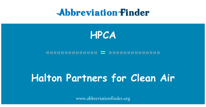 HPCA: Halton partnerite puhas õhk