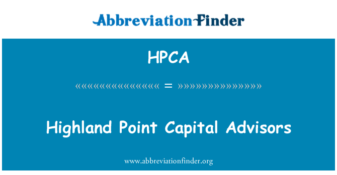 HPCA: Highland Point hovedstad rådgivere