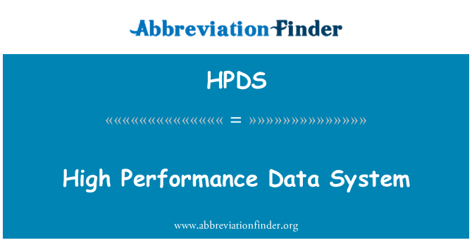 HPDS: Высокая производительность системы данных