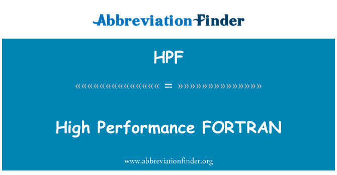 HPF: Высокая производительность FORTRAN