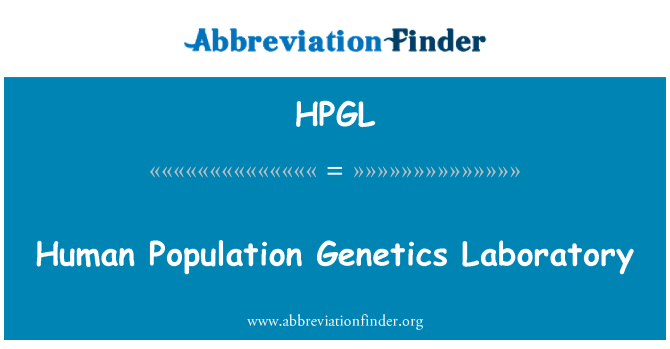 HPGL: Human Population Genetics Laboratory