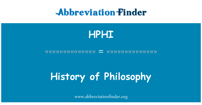 HPHI: Sejarah filsafat