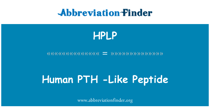 HPLP: 인간의 PTH-펩 티 드 같은